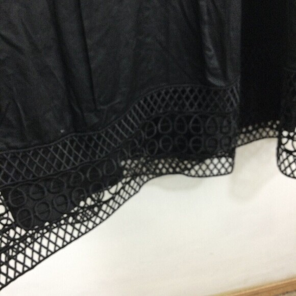 AppleSeeds Womens Sleeveless Lace Trim Hem Cotton Dress Black Plus Size 16W - Picture 9 of 11